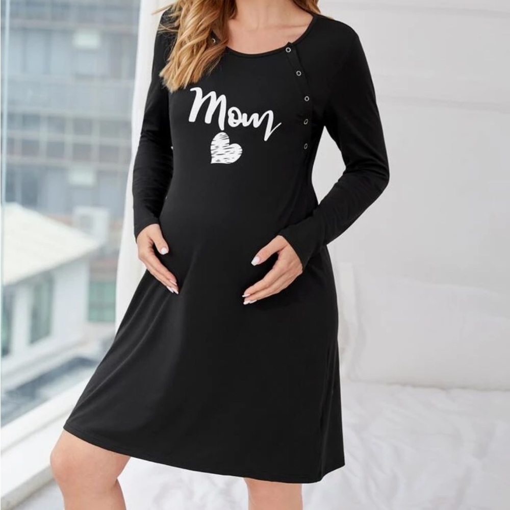 Maternity nursing mom nightgown